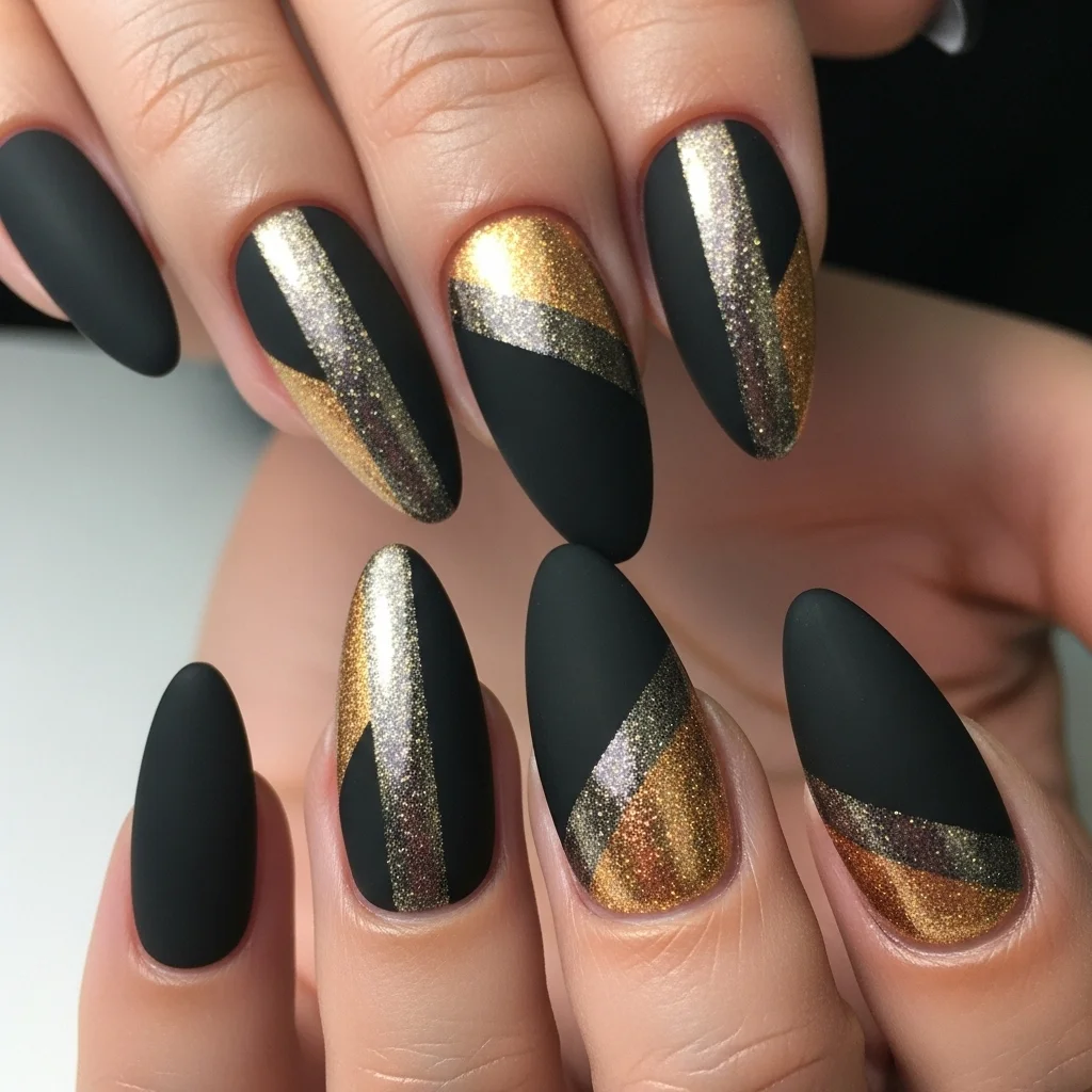 matte black and gold cat eye
