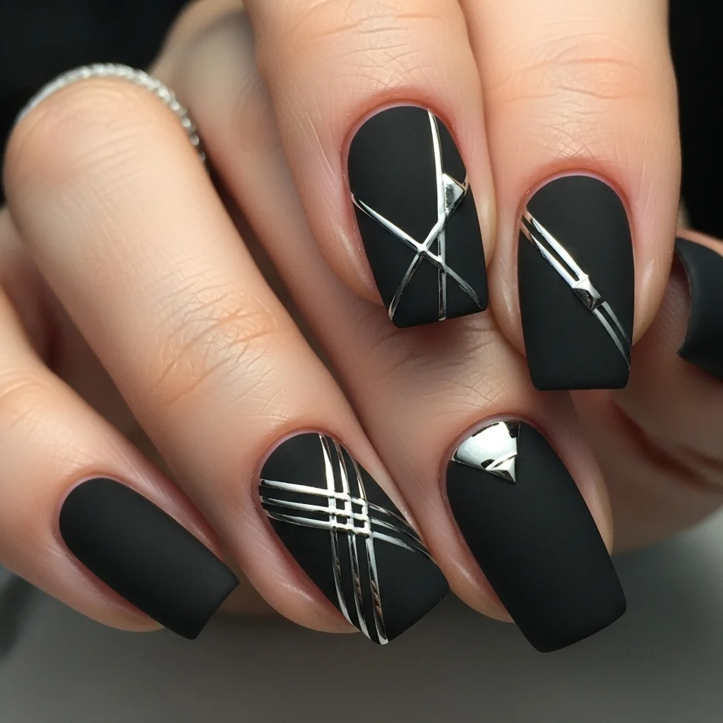 matte black with chrome accents