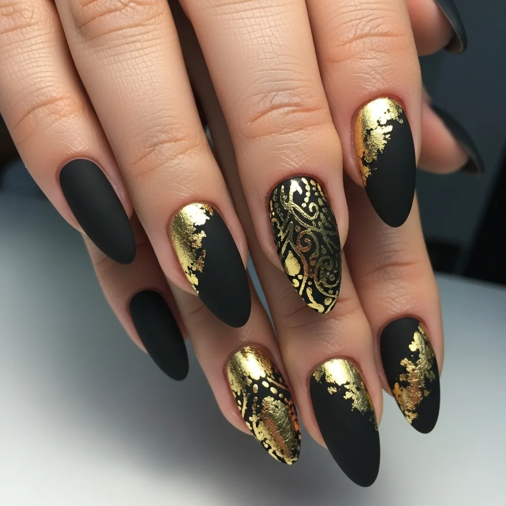 matte black with gold foil 1