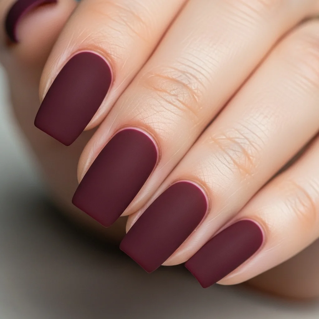 Top 15 Classy Nail Designs to Elevate Your Style 5 matte burgundy