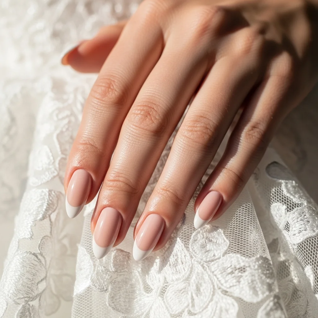 23 Dreamy Wedding Gel Nails for Brides: Your Ultimate Bridal Mani Guide 7 matte nude with glossy tips 1