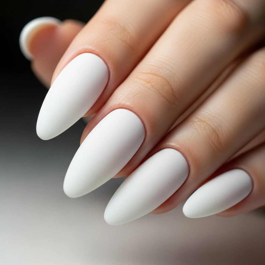matte white nails