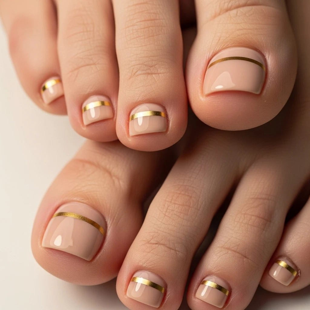 Top 25 Wedding Toe Nail Designs for the Bride: Chic Pedicures for Your Big Day 6 metallic accents 4
