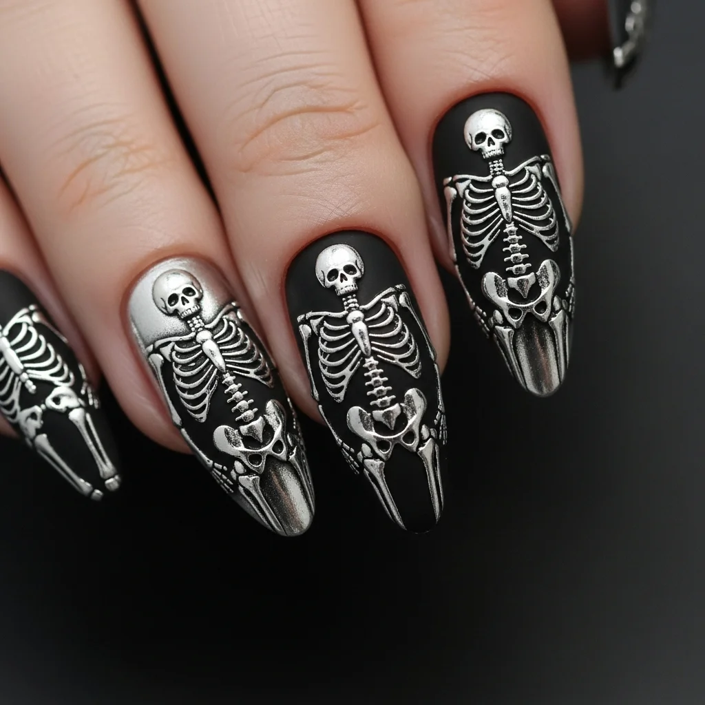 metallic skeleton nails