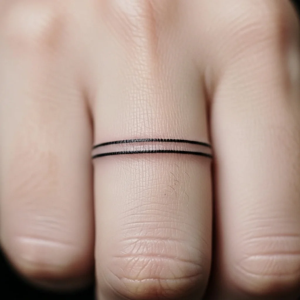 15 Wedding Ring Finger Tattoo Ideas to Celebrate Forever 7 minimalist line art
