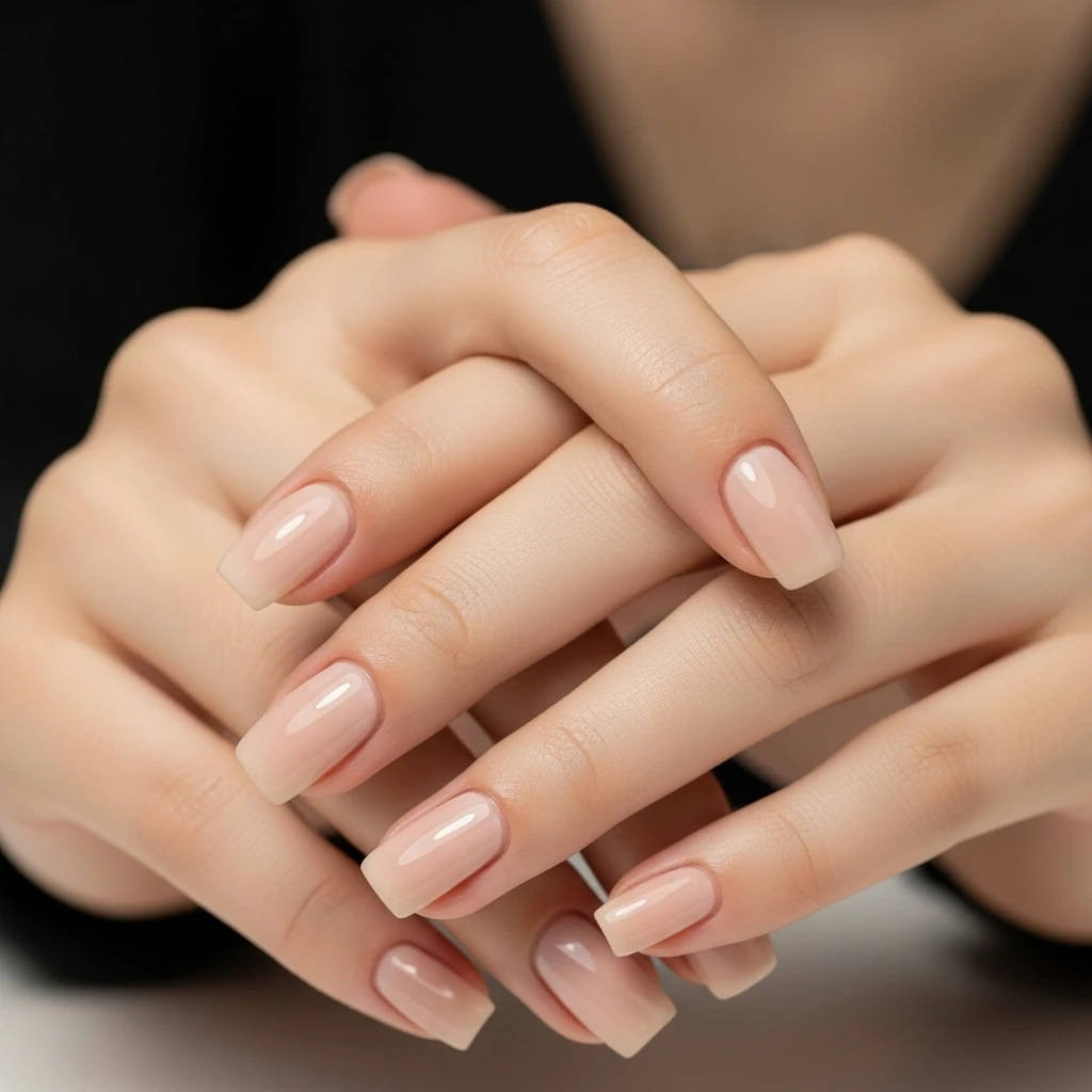 minimalist nude nails