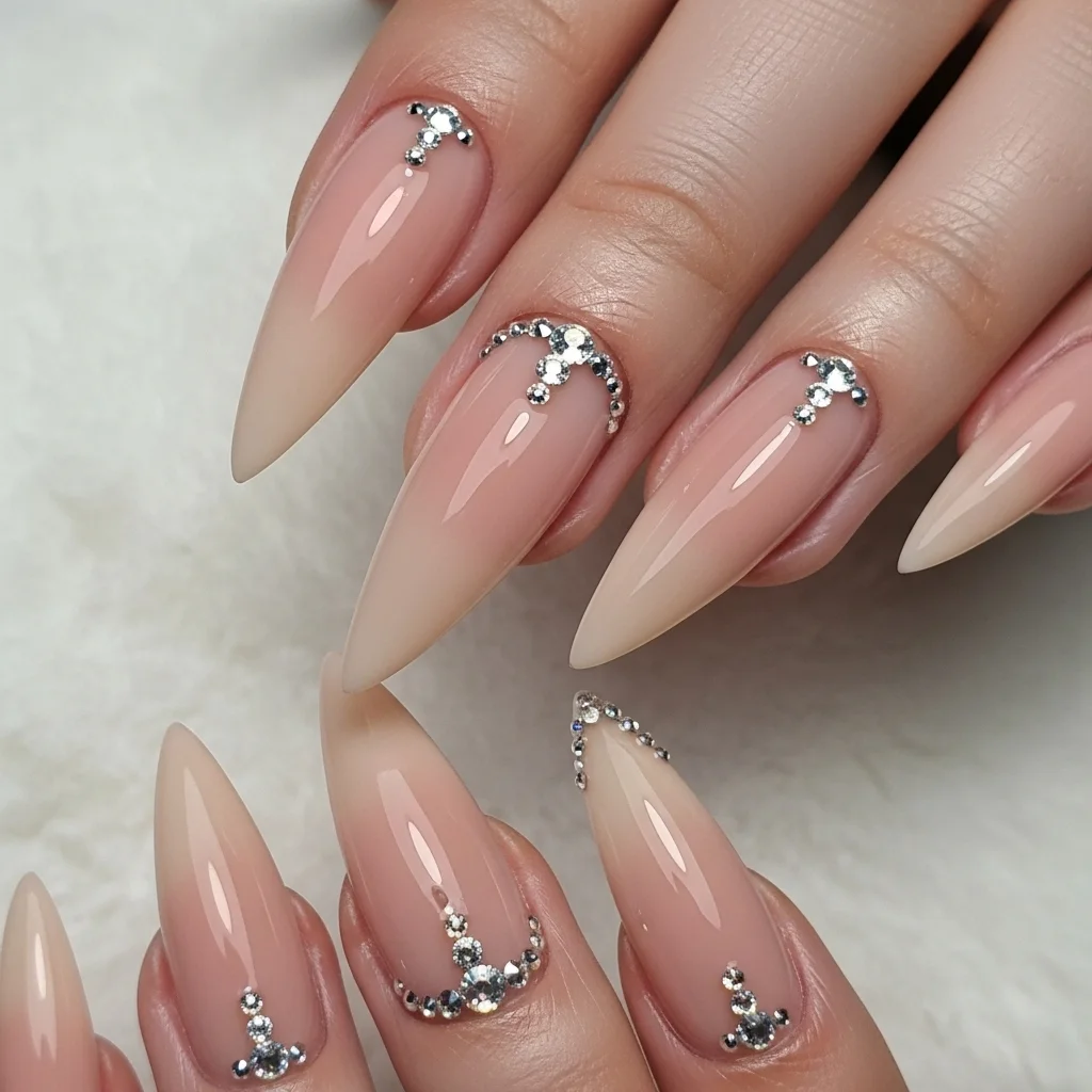 nude stilettos with accents