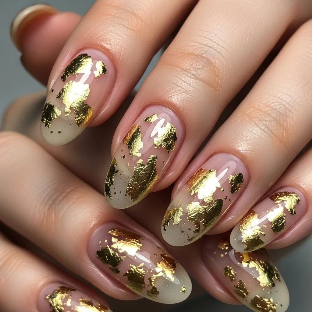 Top 15 Classy Nail Designs to Elevate Your Style 4 nude with gold accents 1