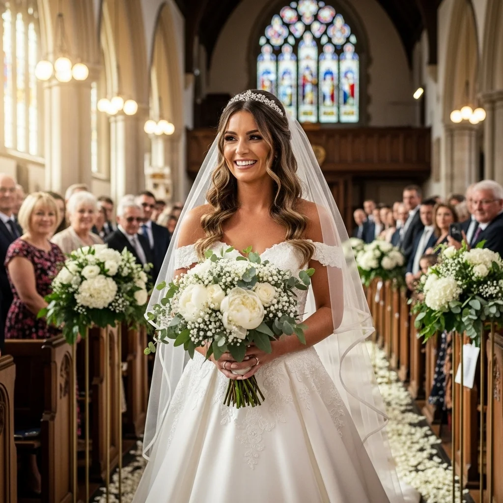 off the shoulder wedding dress