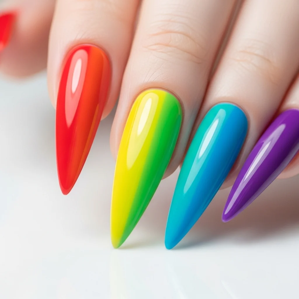 rainbow stilettos