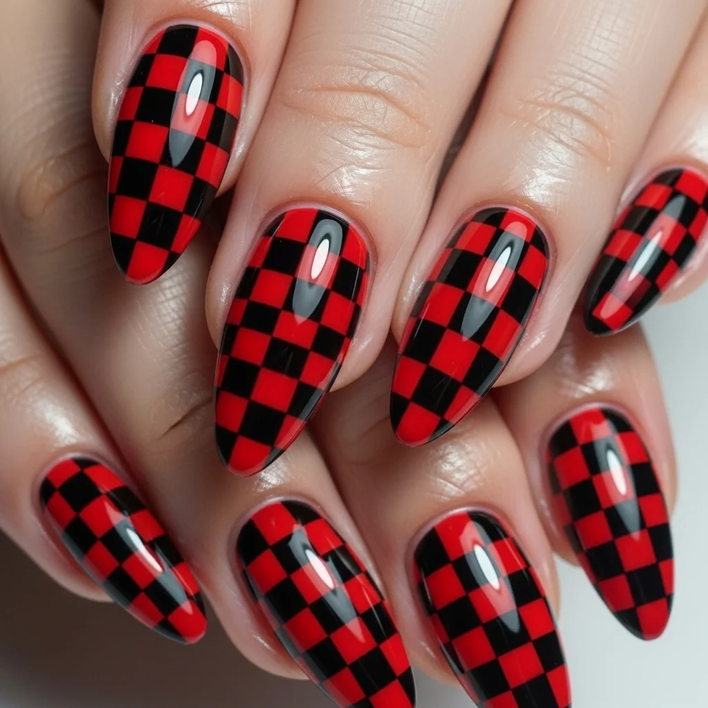 red and black nails