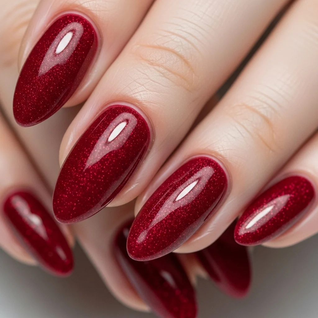 red with glitter