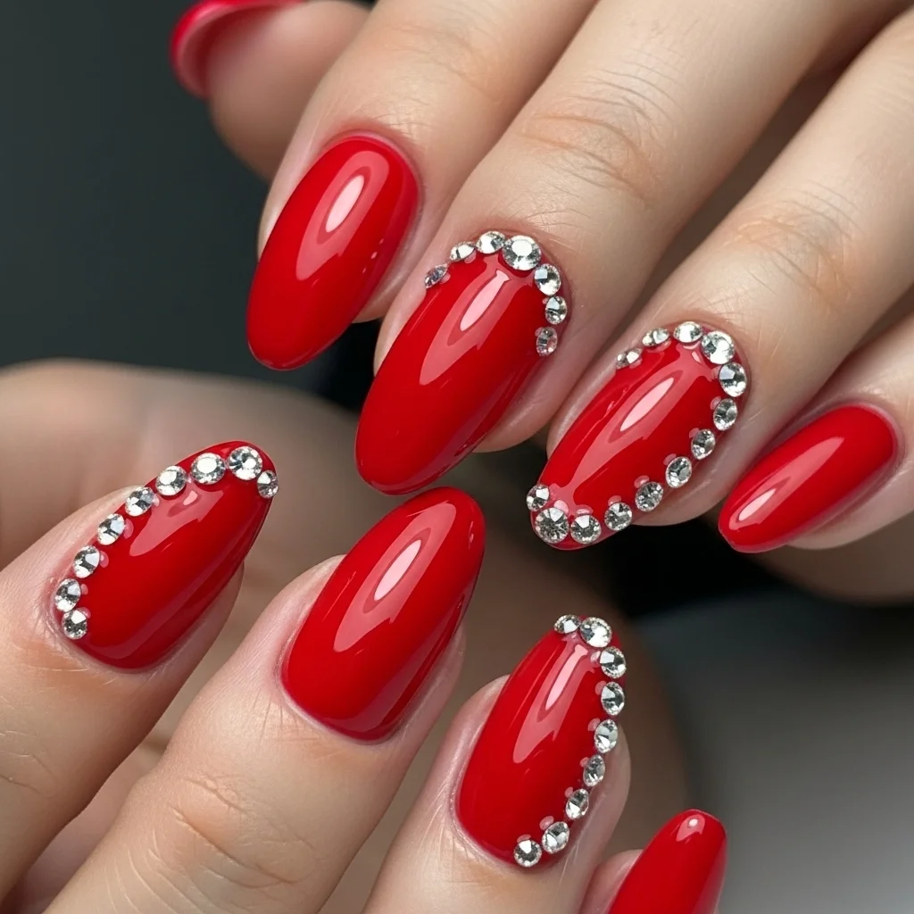red with rhinestones