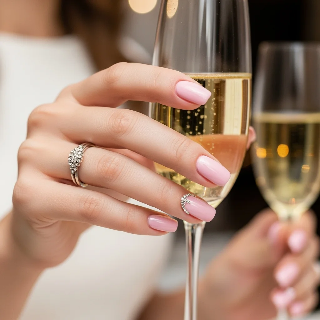 23 Dreamy Wedding Gel Nails for Brides: Your Ultimate Bridal Mani Guide 14 rhinestone cluster glamour