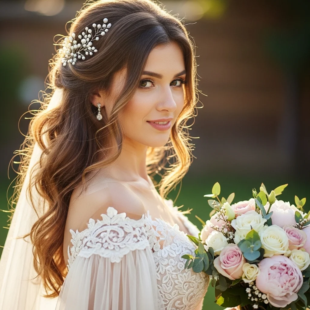 Top 13 Dreamy Bride Hairstyles for Long Hair: Your Perfect Wedding Look Awaits! 12 romantic updo with loose strands