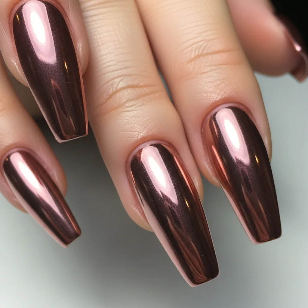 Top 15 Classy Nail Designs to Elevate Your Style 9 rose gold chrome 1