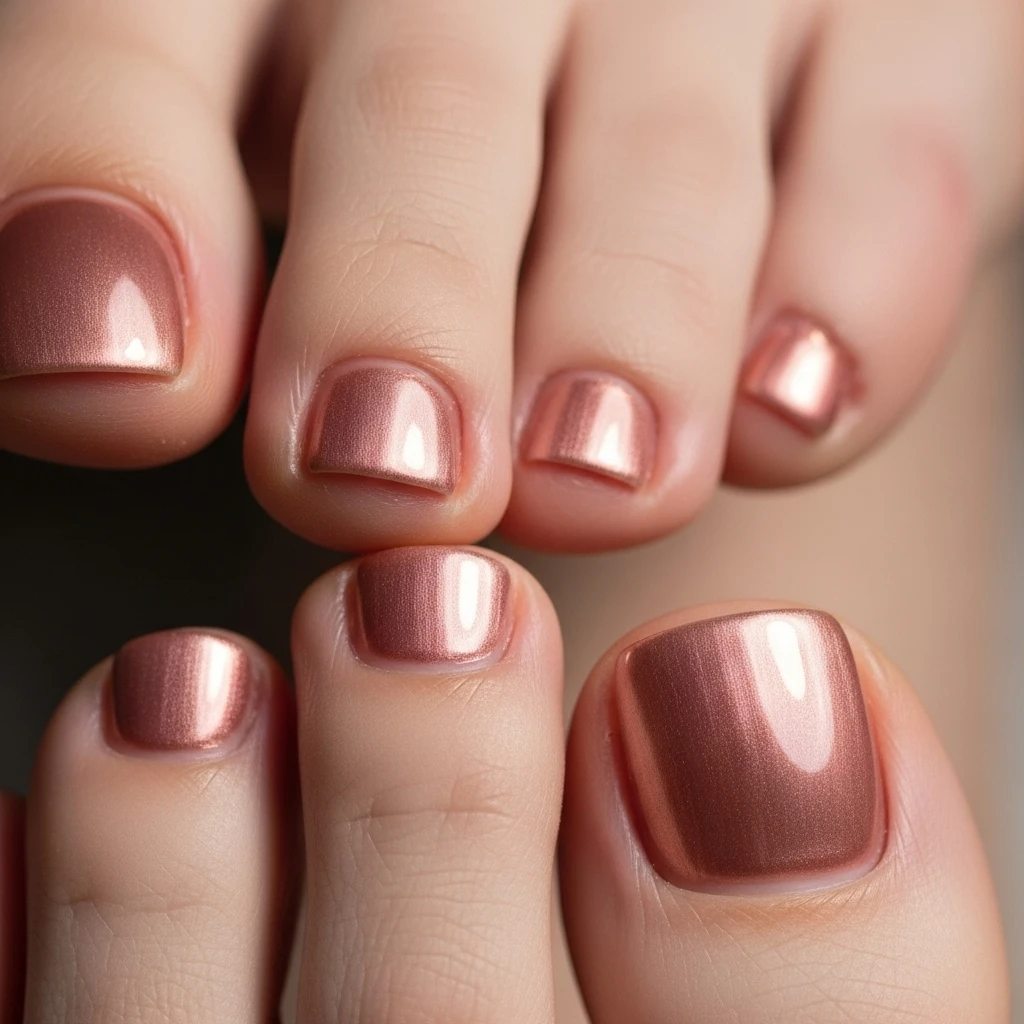 Top 25 Wedding Toe Nail Designs for the Bride: Chic Pedicures for Your Big Day 25 rose gold