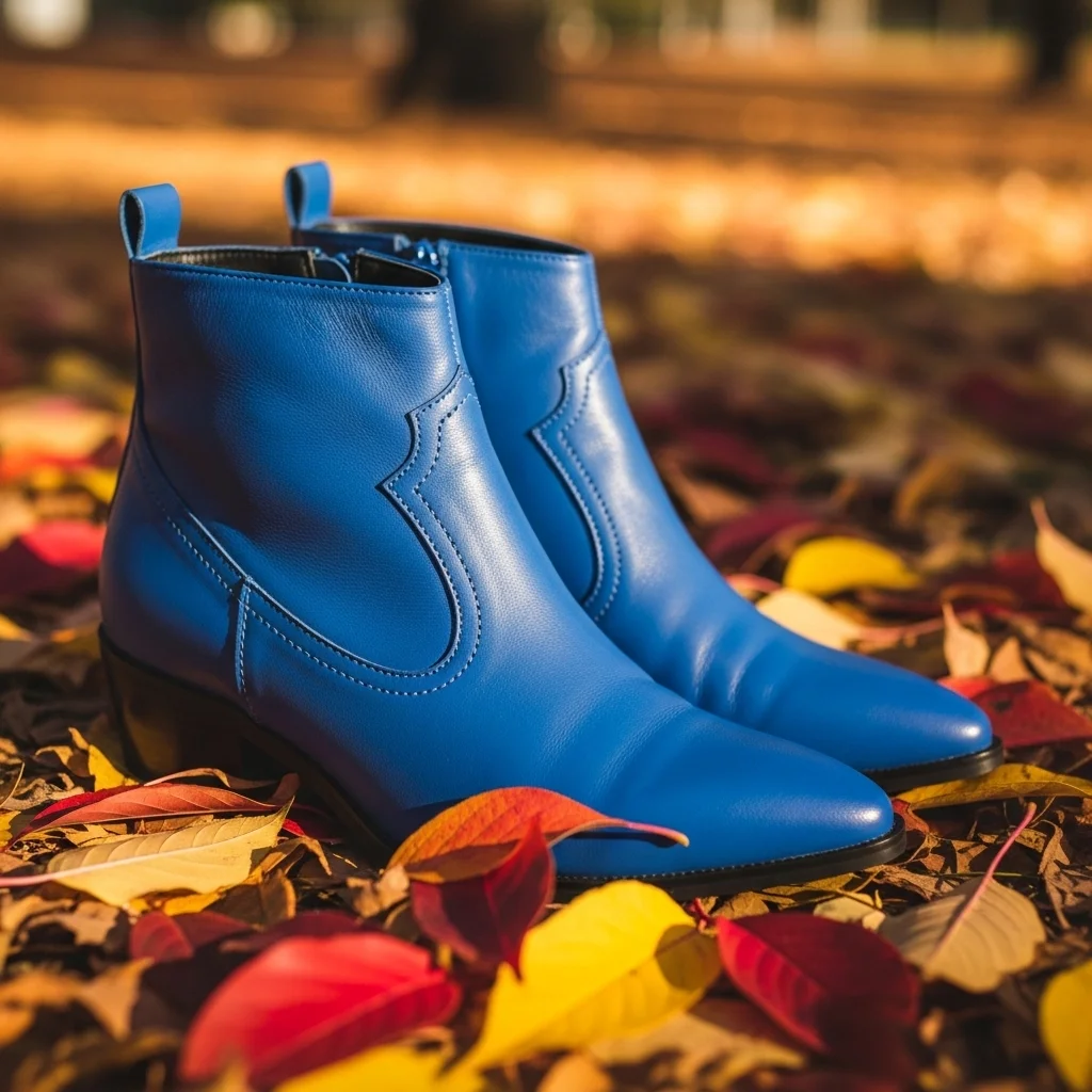 royal blue ankle boots