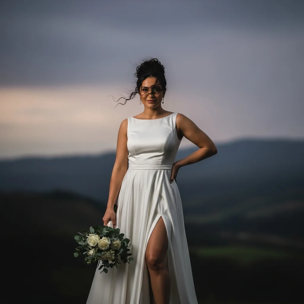 satin wedding dress