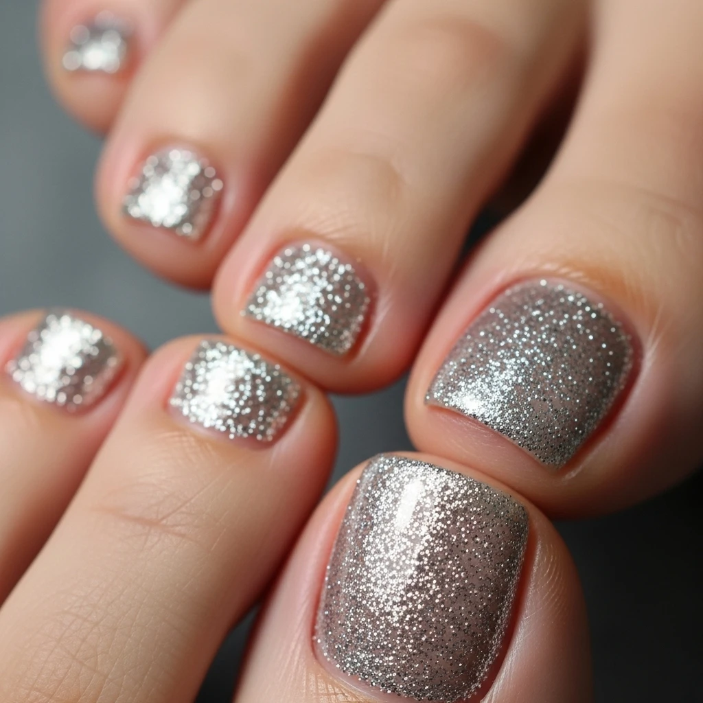 Top 25 Wedding Toe Nail Designs for the Bride: Chic Pedicures for Your Big Day 4 shimmering glitter