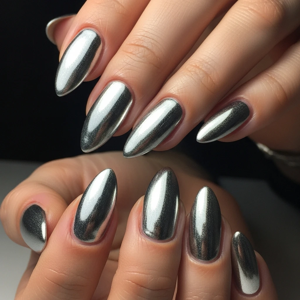 shimmering silver