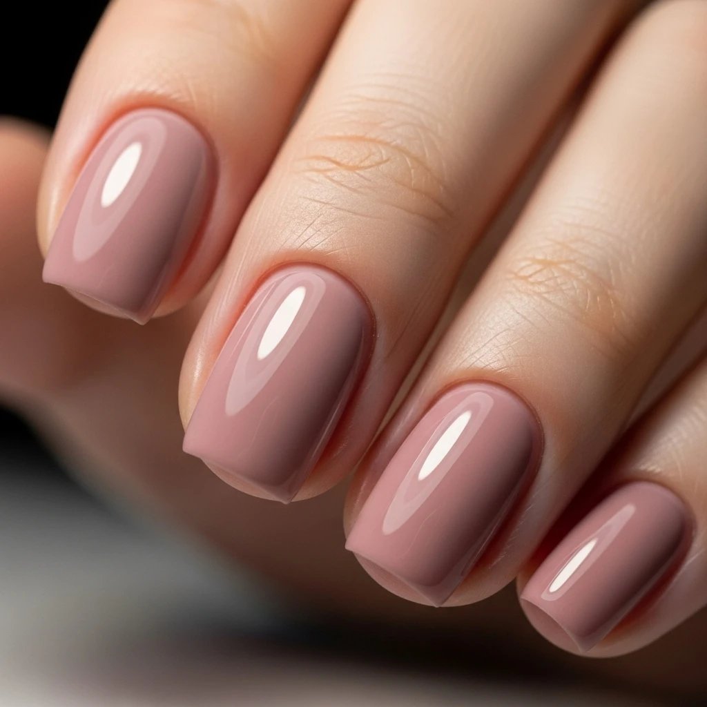short square nails with a single color