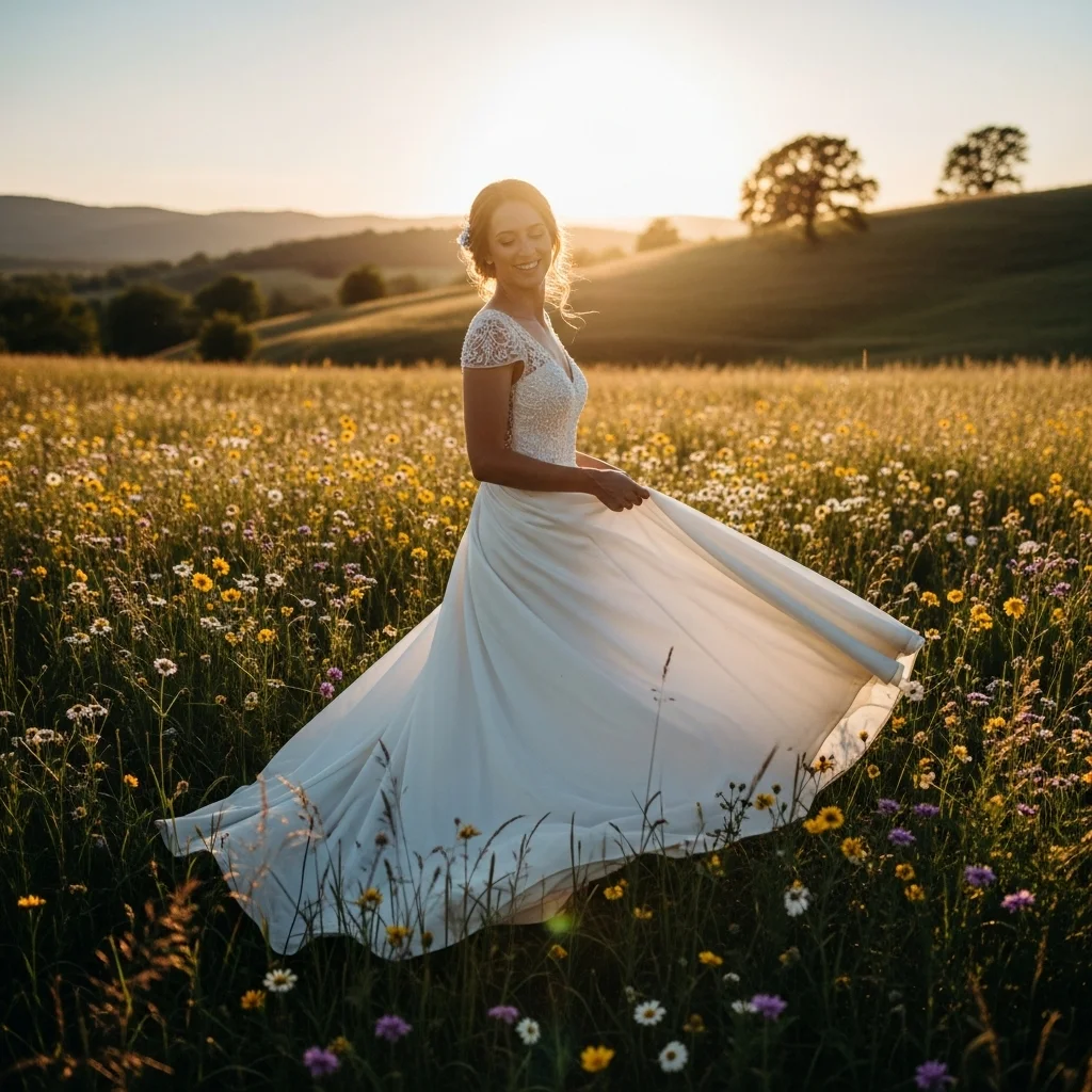 silk wedding dress