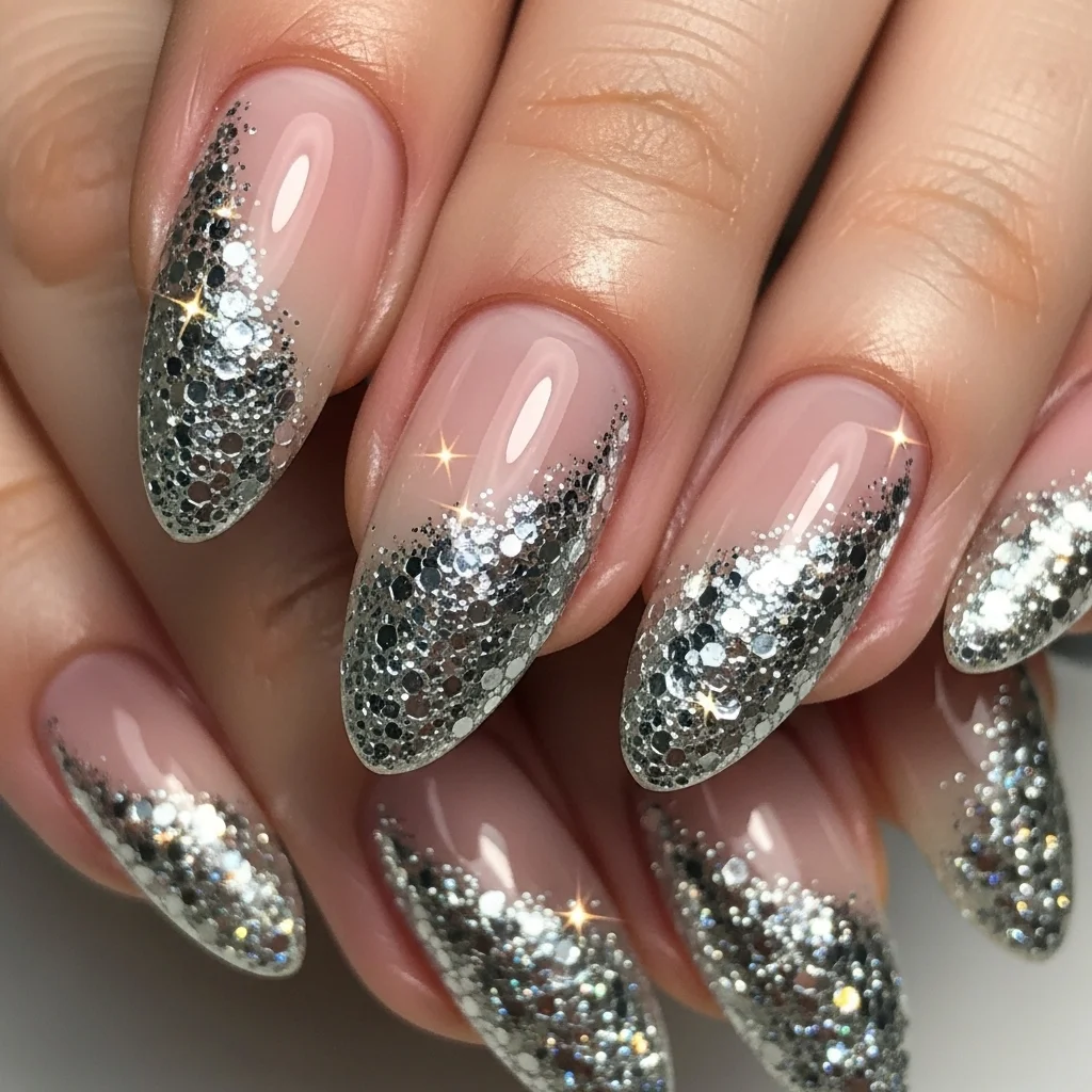 silver glitter cat eye