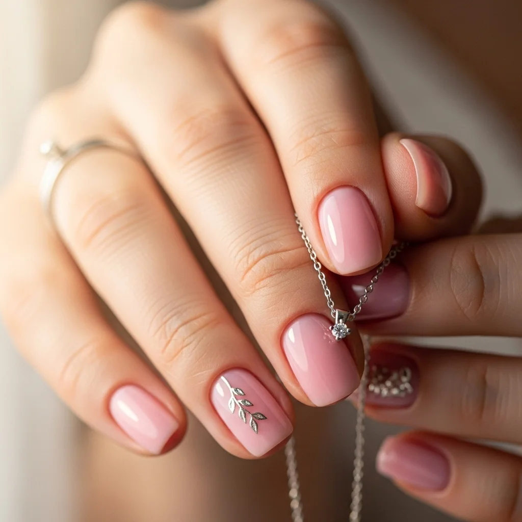 single accent nail subtle design