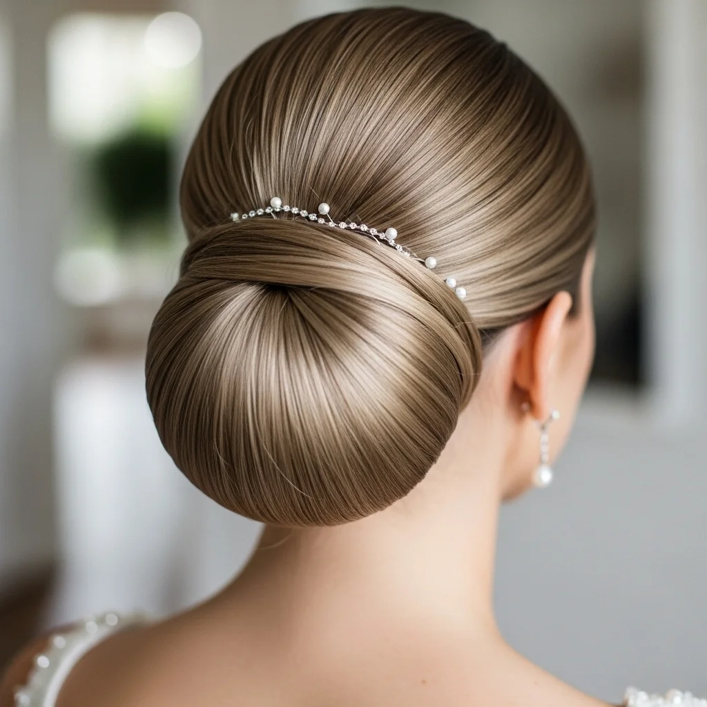 sleek low bun 1