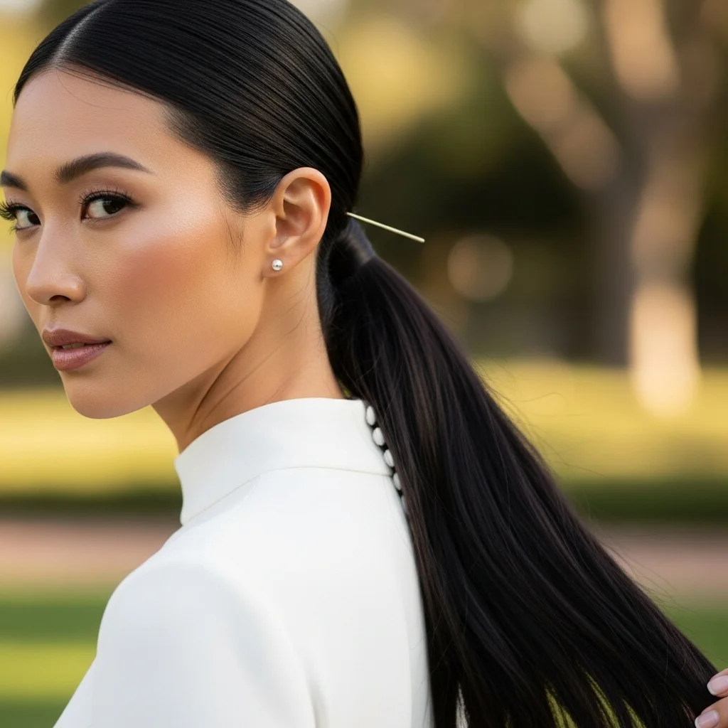 Top 23 Simple Bride Hairstyles for a Stunning Look 4 sleek low ponytail 4