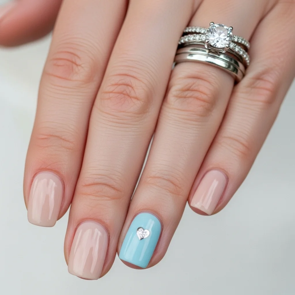 something blue accent nail 2