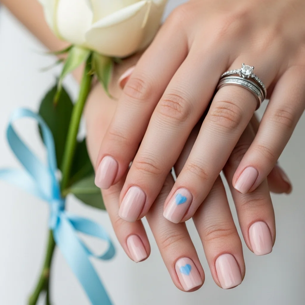 something blue accent nail