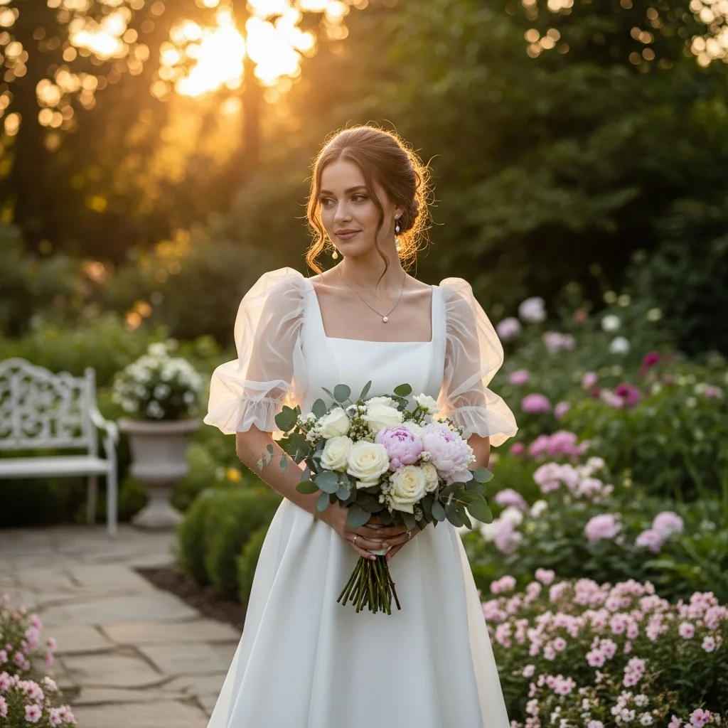 13 Square Neck Wedding Dresses to Make You Shine 13 square neck wedding dress with puff sleeves