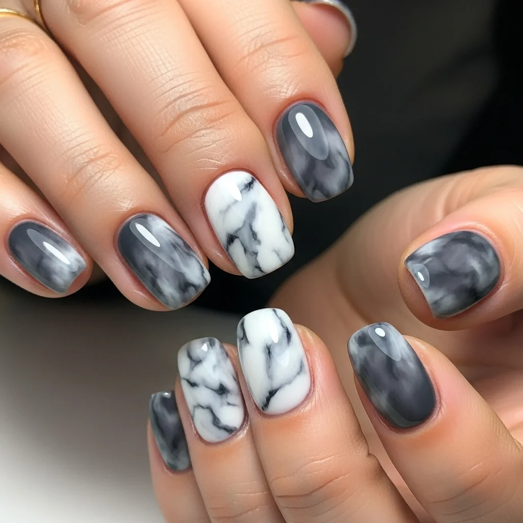 Top 15 Classy Nail Designs to Elevate Your Style 12 subtle marble effect