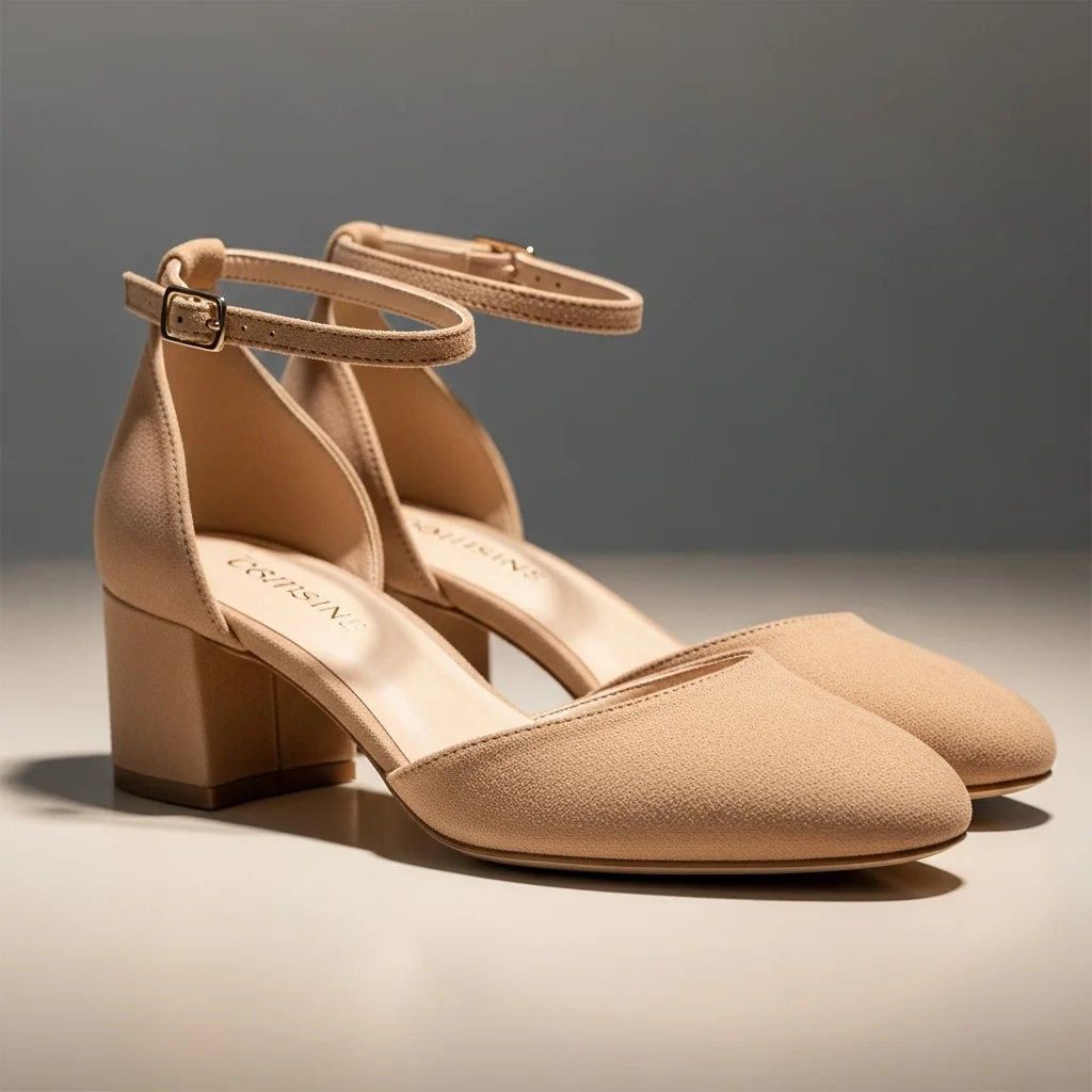 suede ankle strap heels
