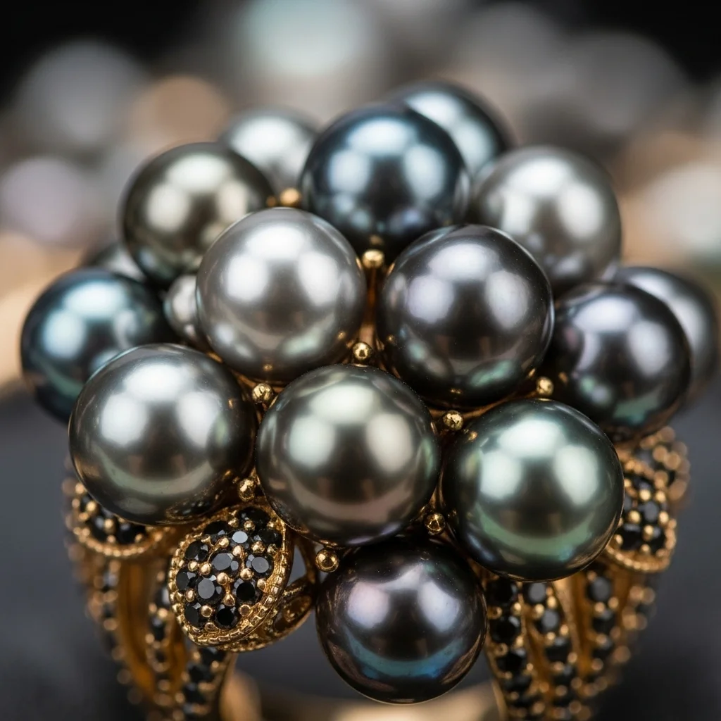 15 Elegant Pearl Wedding Rings to Adore 10 tahitian pearl cluster ring
