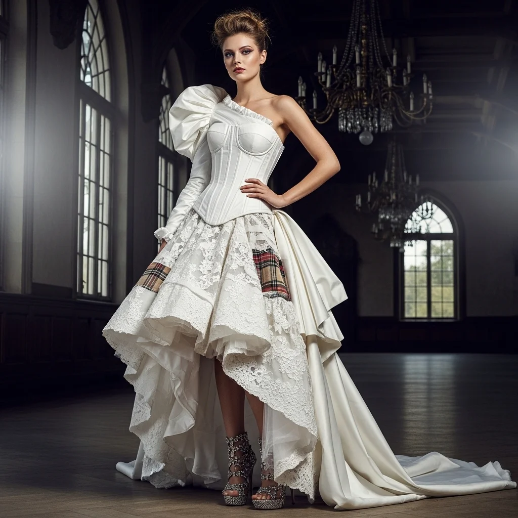 the asymmetrical wedding dress