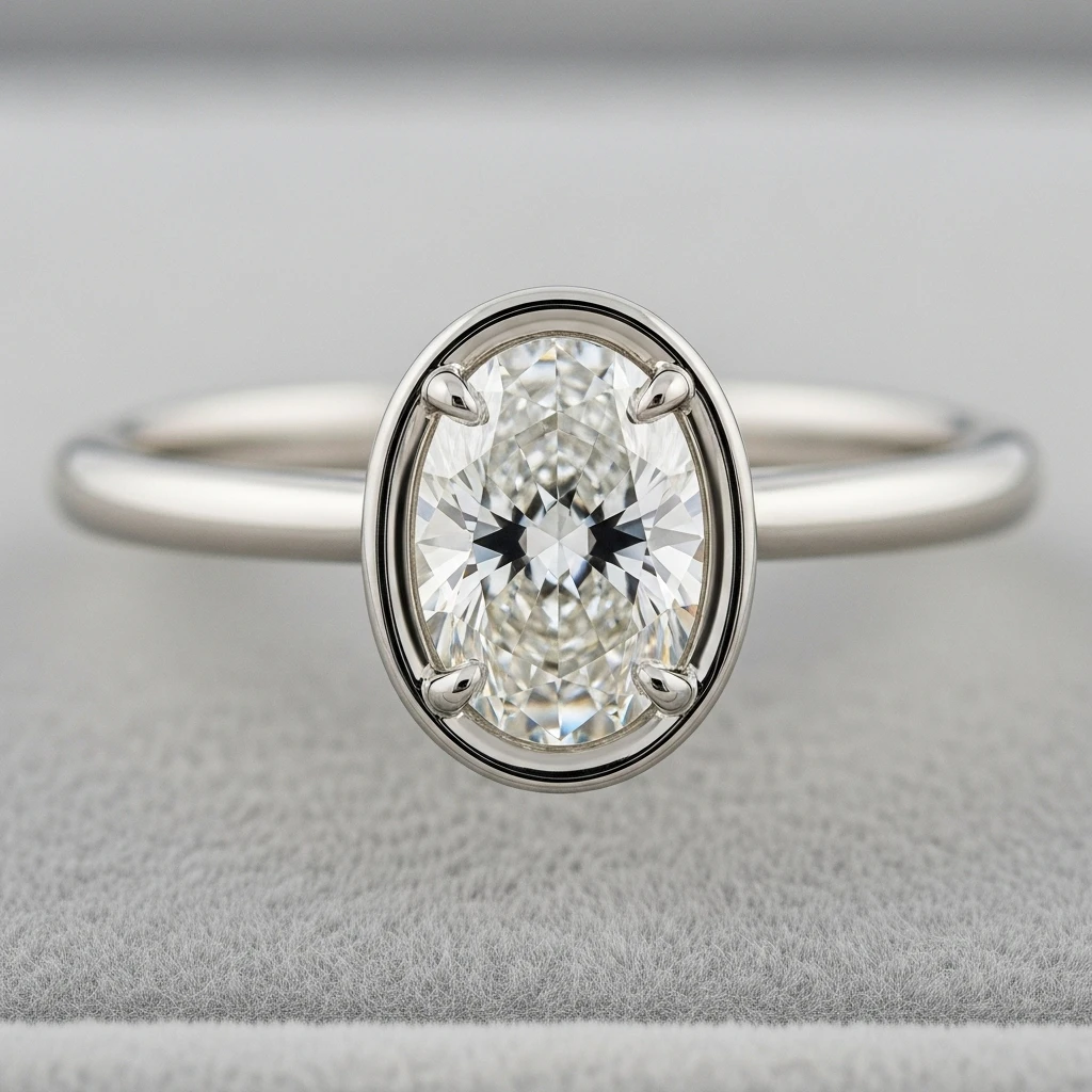 21 Dreamy Oval Wedding Ring Sets to Love 5 the bezel setting