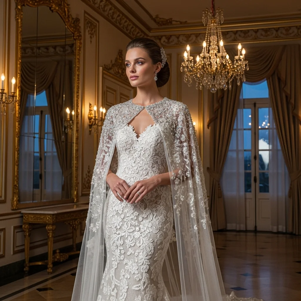 the crystal embroidered cape