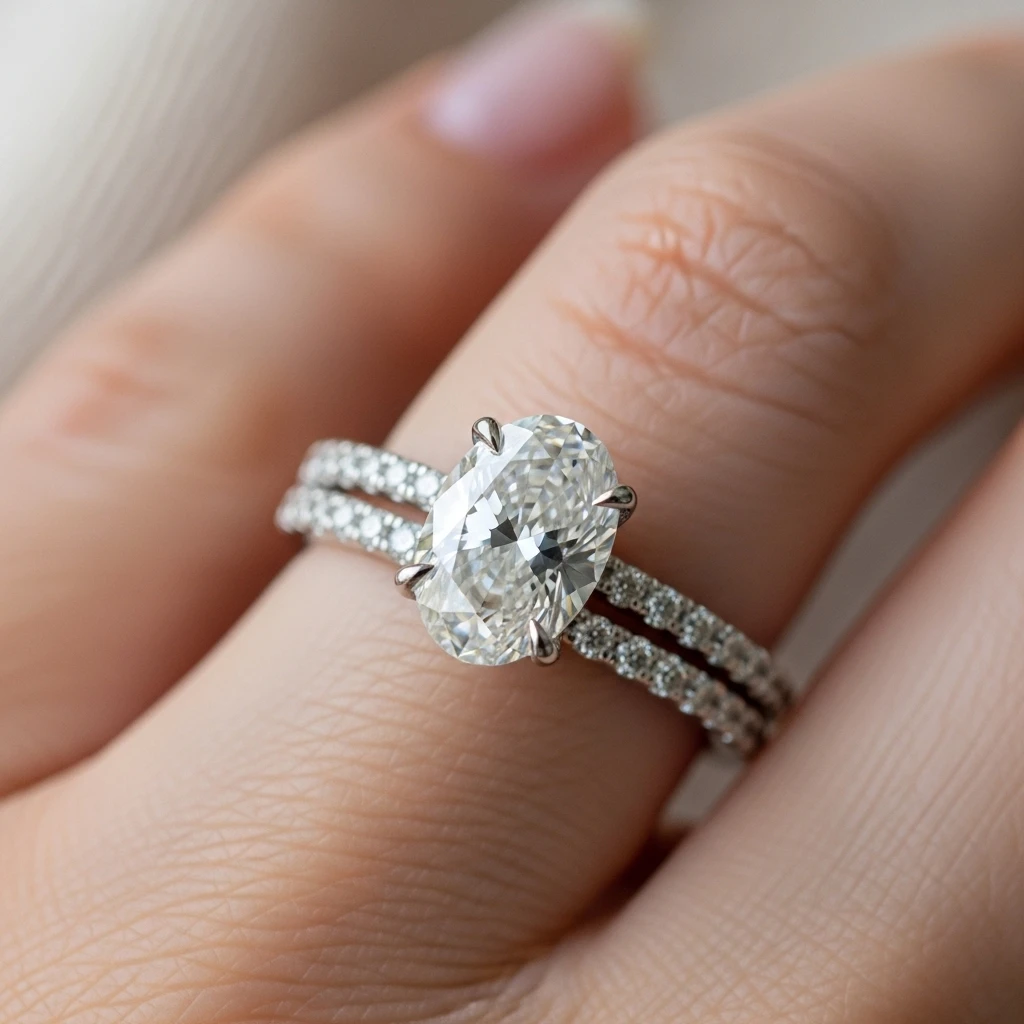 21 Dreamy Oval Wedding Ring Sets to Love 18 the delicate band