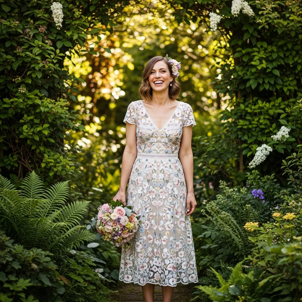 11 After Party Wedding Dresses to Dance the Night Away 6 the embroidered midi dress