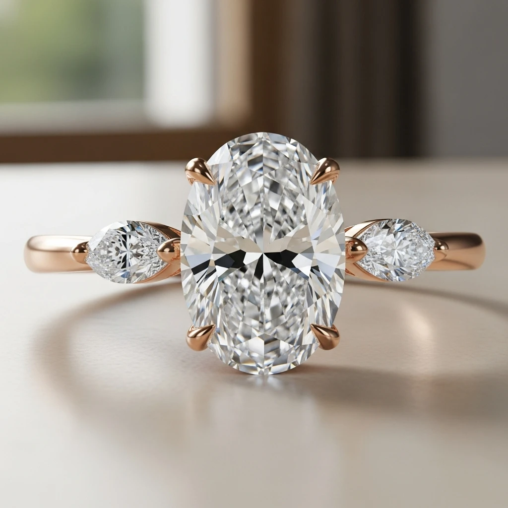 21 Dreamy Oval Wedding Ring Sets to Love 13 the marquise accent