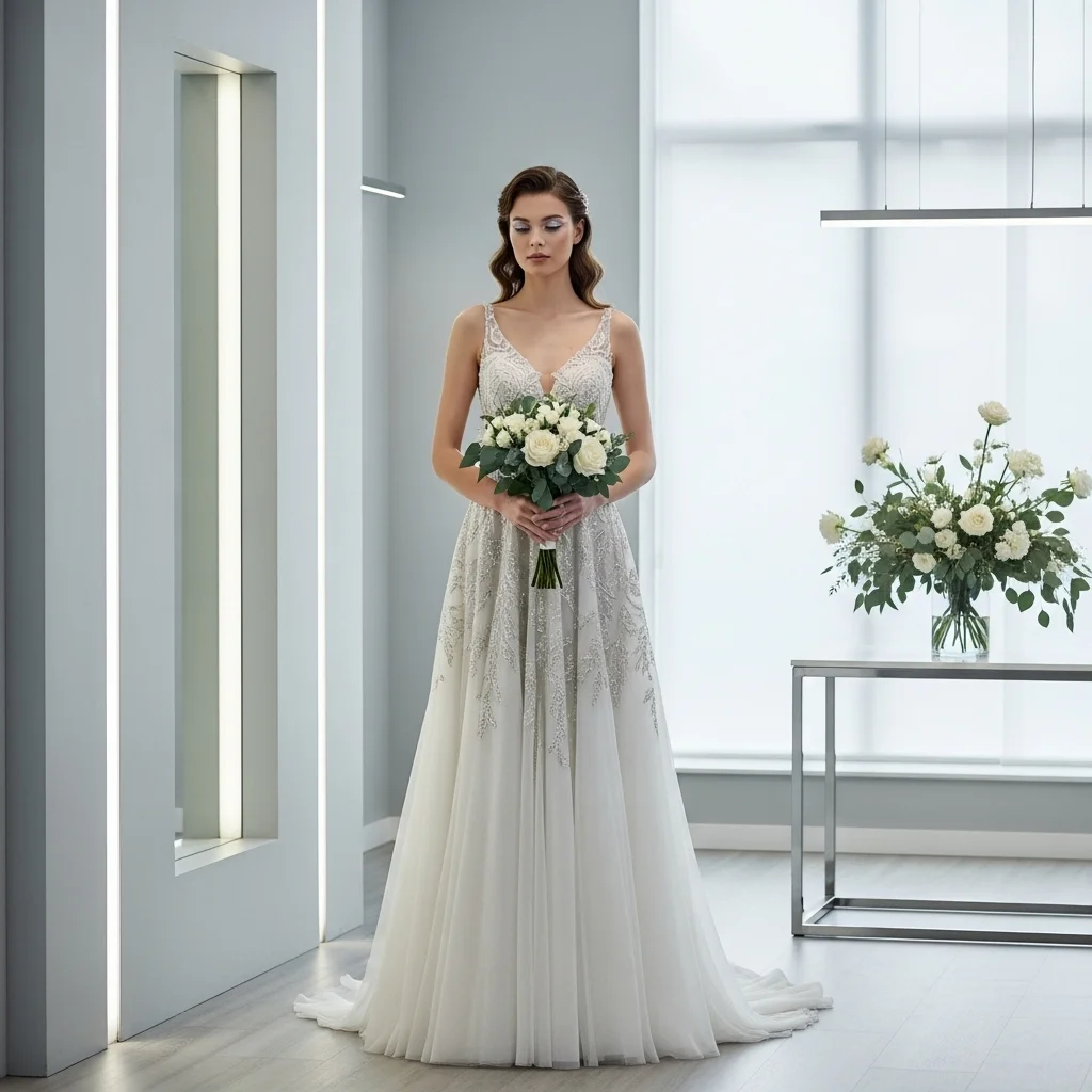 the metallic accents gown