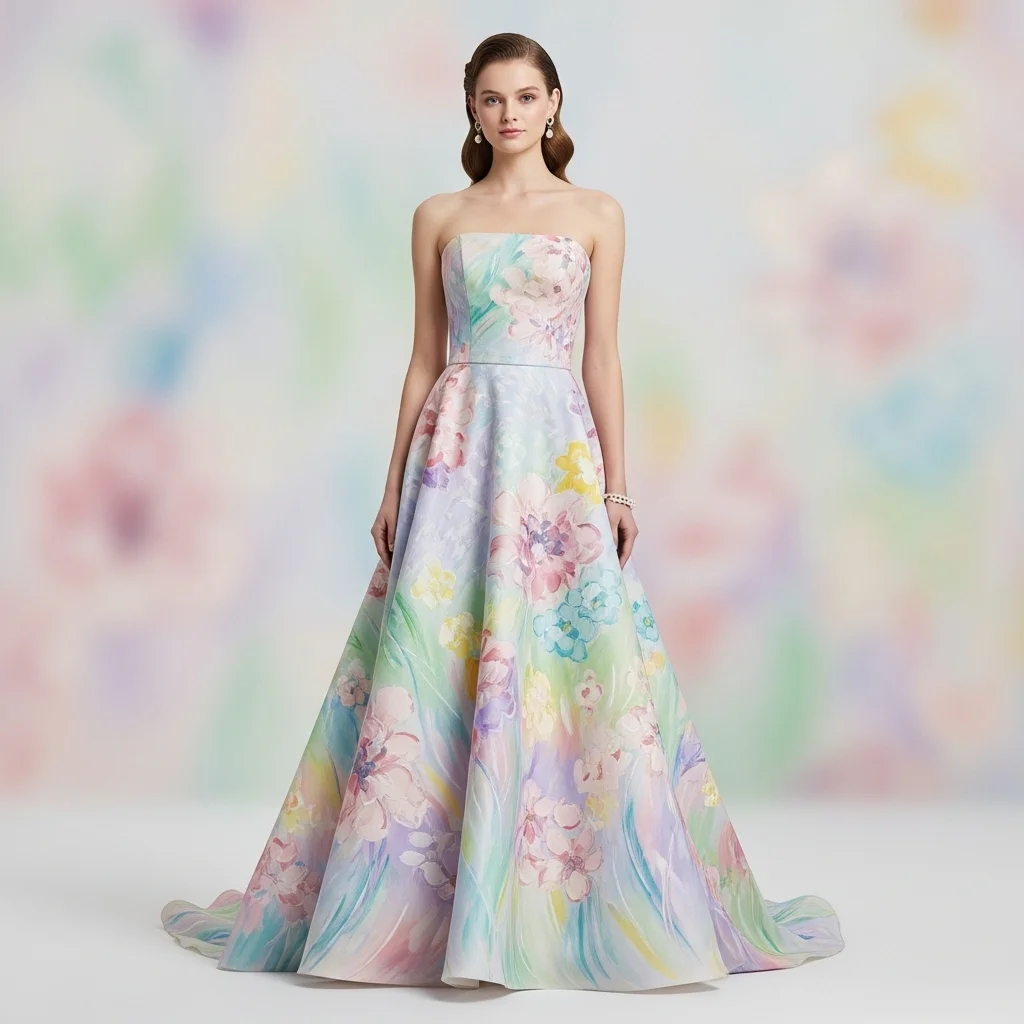 the pastel painted gown
