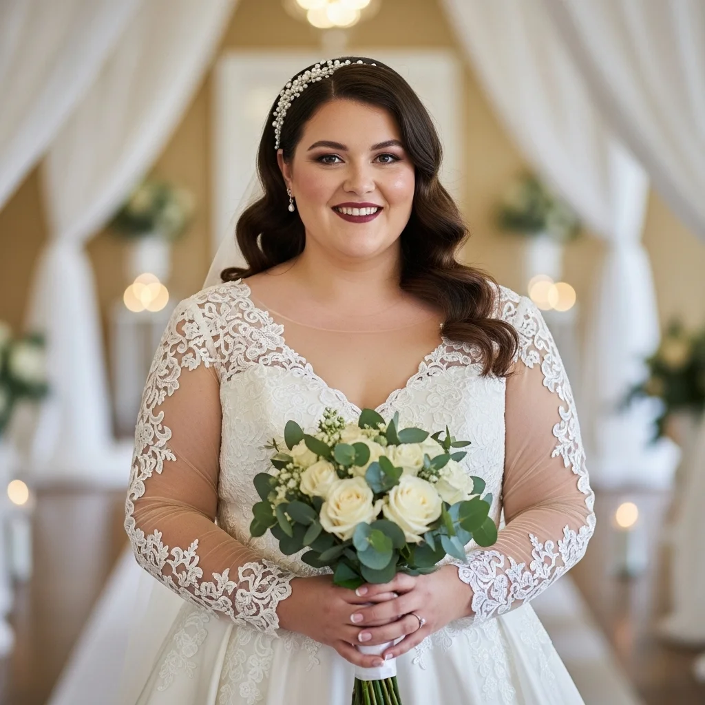 15 Basque Waist Wedding Dresses for Your Dream Gown 13 the plus size basque waist gown