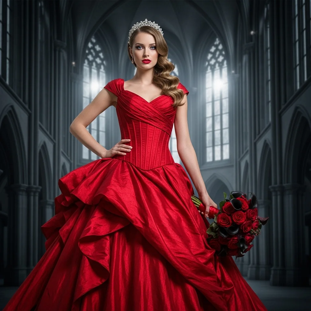 the red wedding dress