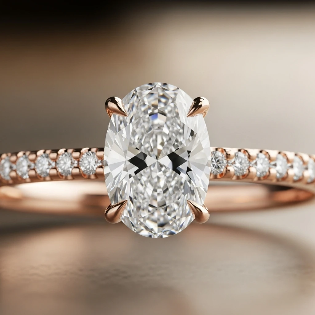 21 Dreamy Oval Wedding Ring Sets to Love 14 the rose gold setting