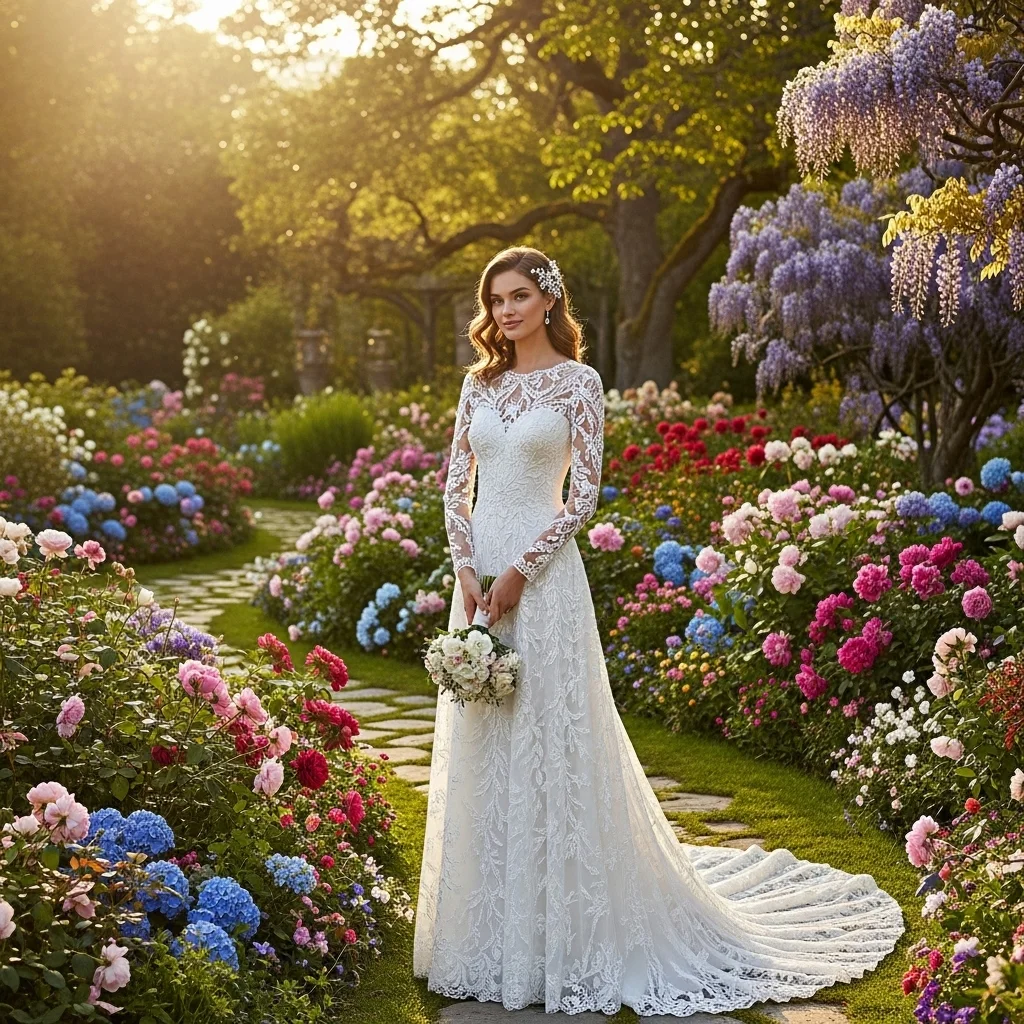 Top 13 Ethereal Wedding Dresses to Make You Feel Like a Dream 12 the secret garden
