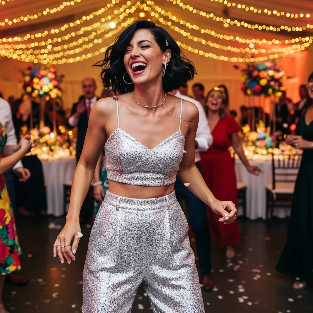 11 After Party Wedding Dresses to Dance the Night Away 9 the sequin two piece set